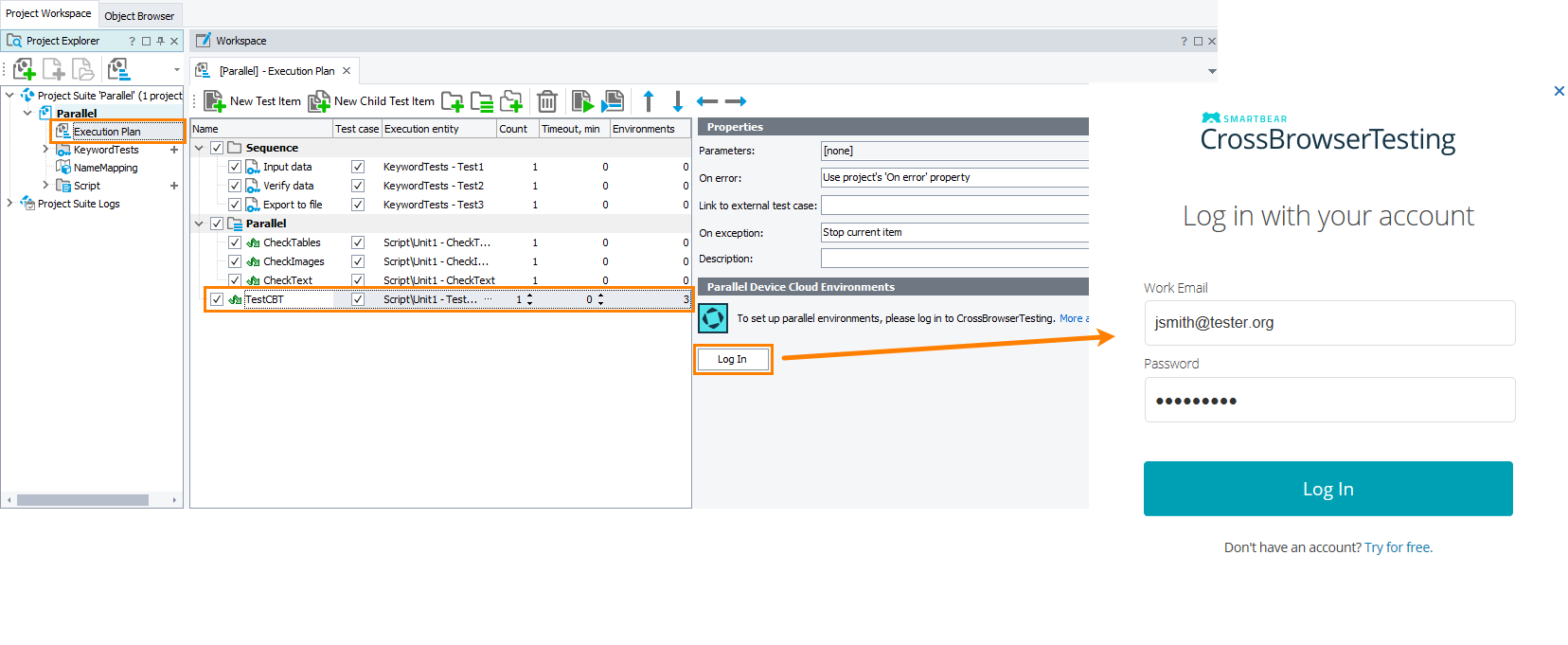 Logging in to the CrossBrowserTesting.com account Logging in to the CrossBrowserTesting.com account