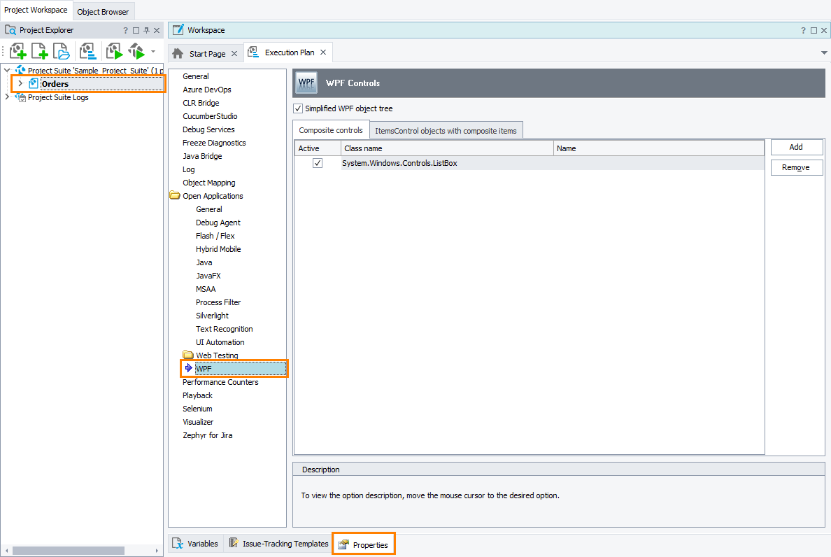 TestComplete Project Properties - WPF TestComplete Project Properties - WPF