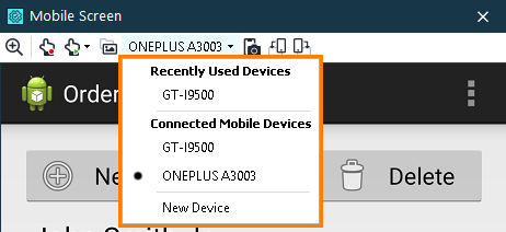 Selecting mobile device for test recording