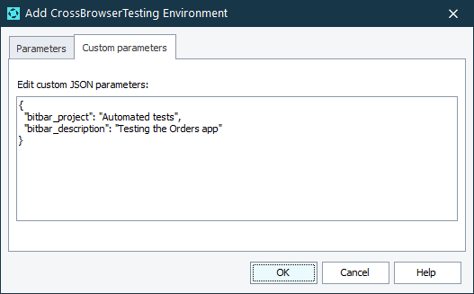 Specifying environment parameters Specifying environment parameters