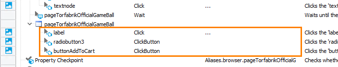 Getting Started with TestComplete (Web): The item operations