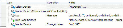 Changing device properties from keyword test