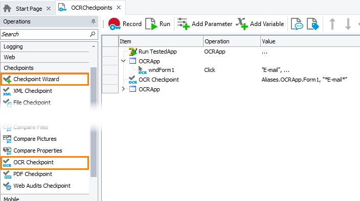 OCR Checkpoint: Adding OCR checkpoints to keyword tests