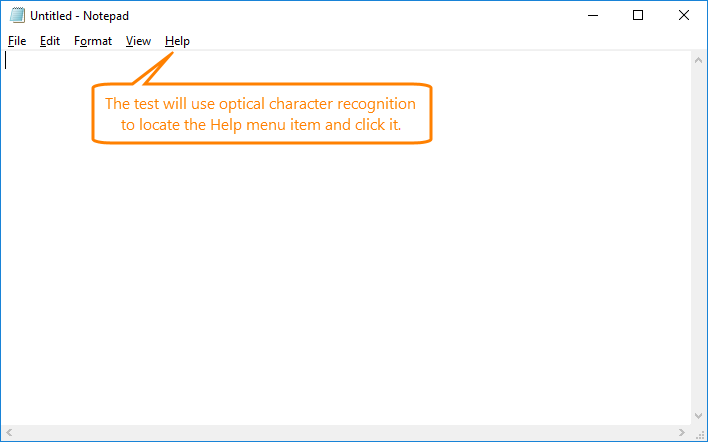 Using OCR in TestComplete Tests Tutorial: Notepad main window