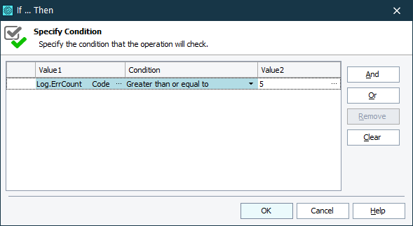 Setting the If... Then operation