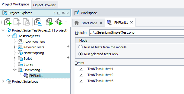 PHPUnit Selenium test properties