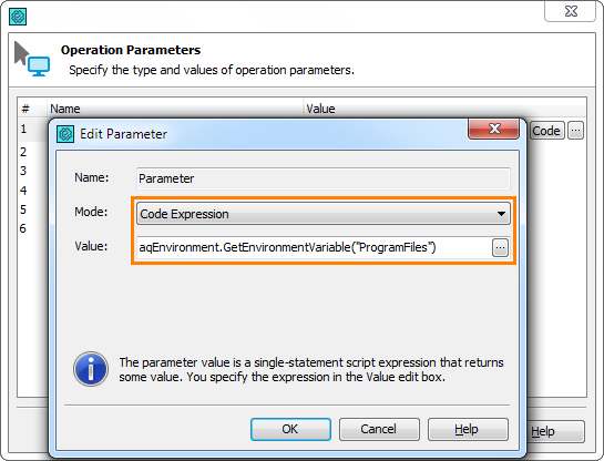 Environment variables in keyword test operations