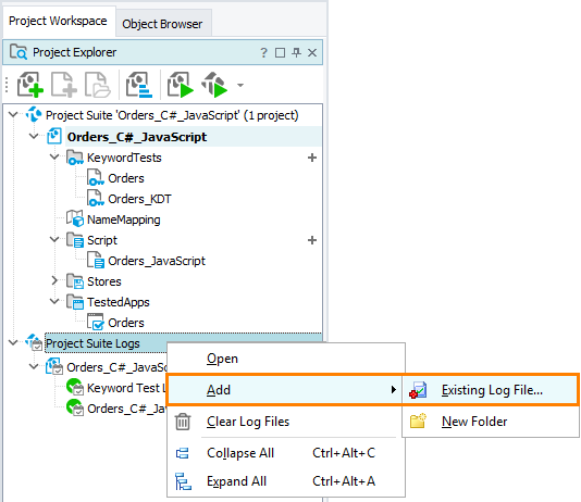 Import existing log files