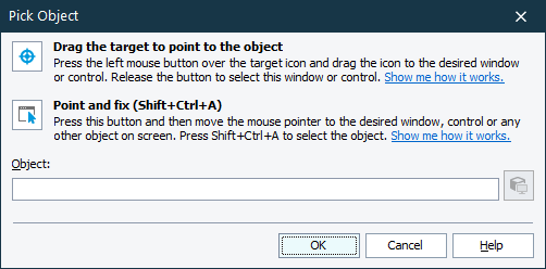 Pick Object dialog