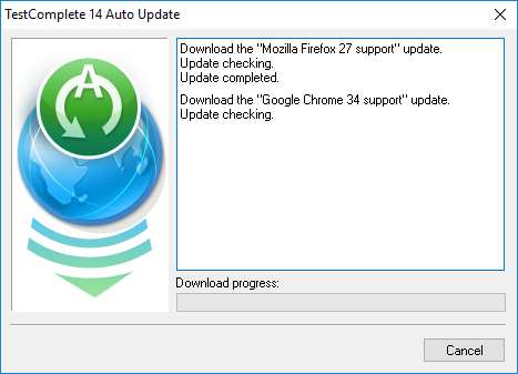 TestComplete Auto Update dialog