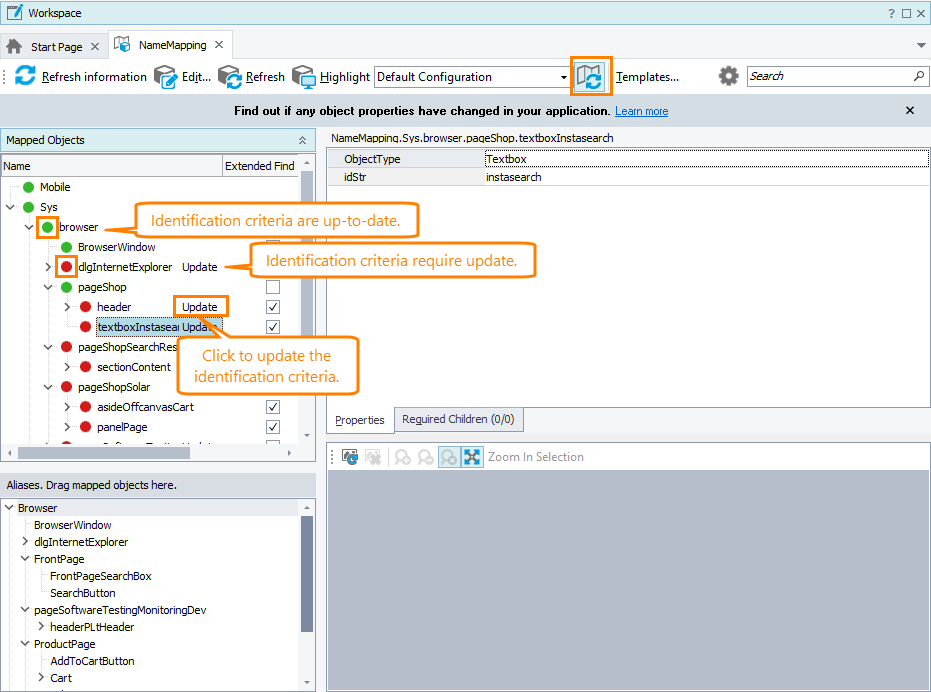 Check if there are objects that require Name Mapping updates Check if there are objects that reuire Name Mapping updates