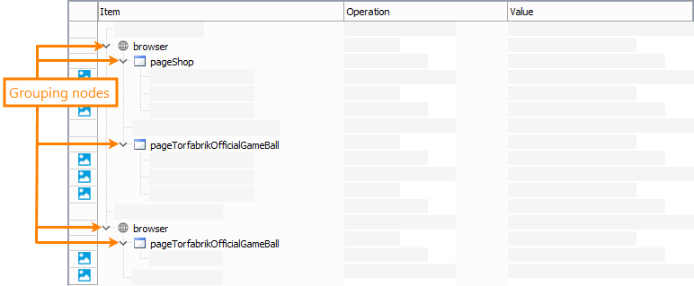 Getting Started with TestComplete (Web): Grouping nodes