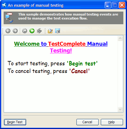 Test Description Dialog