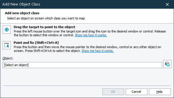 Add New Object Class Dialog