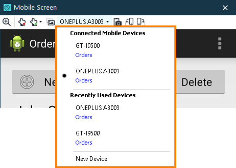 Selecting mobile device for test recording