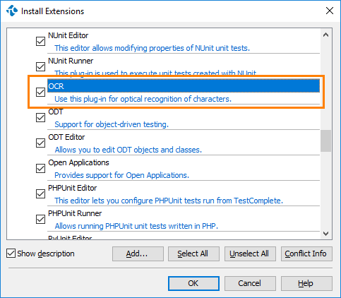 Enable the Common > OCR plugin