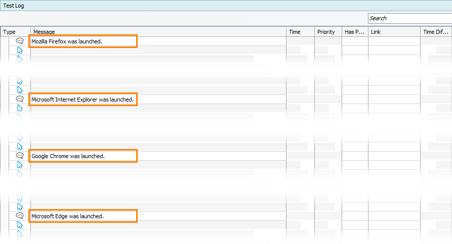 Getting Started with TestComplete (Web): The results of a cross-browser test