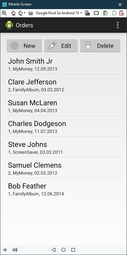 View your tested mobile application in the Mobile Screen window View your tested mobile application in the Mobile Screen window