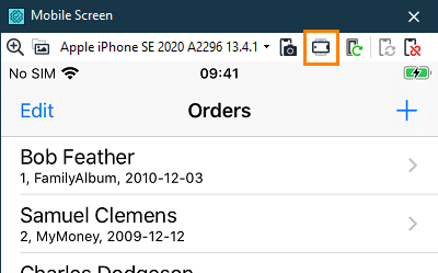 Switching the mobile device screen orientation Switching the mobile device screen orientation