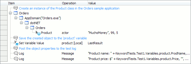 Creating and using a .NET class instance in a keyword test