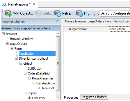 Sample Name Mapping for a Silverlight application