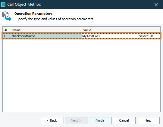 Specify the ManualCheck object