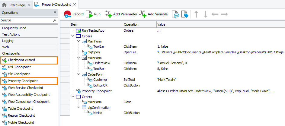 Property Checkpoint: Adding property checkpoints to keyword tests