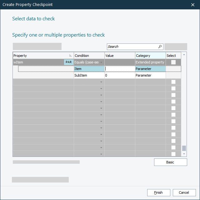 Getting Started with TestComplete (Desktop): wItem property in the property list