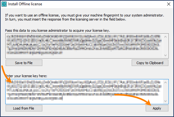 Activate an offline Fixed User license