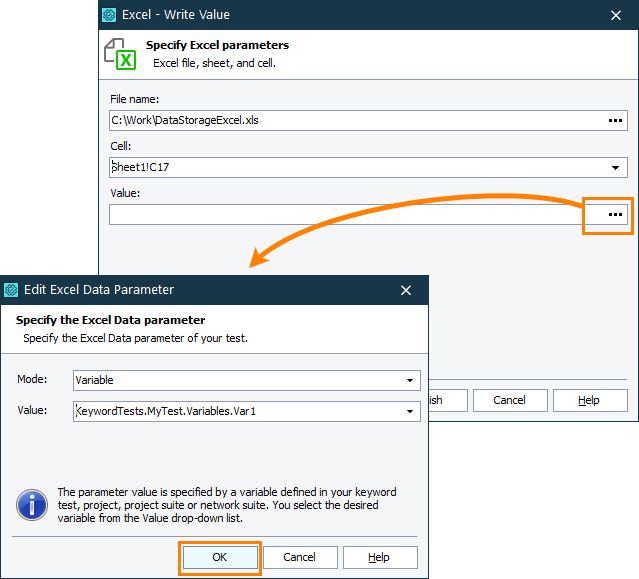 Excel - Write Value operation's parameters