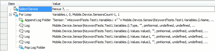 A keyword test that gets sensor data