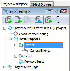 Event Control in the Project Explorer