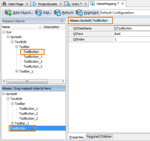 Sample Name Mapping for a Qt application