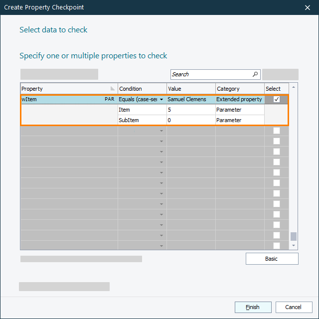 Getting Started with TestComplete (Desktop): Selecting property