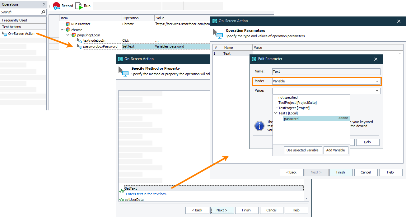 Entering a password in a password edit box Entering a password in a password edit box