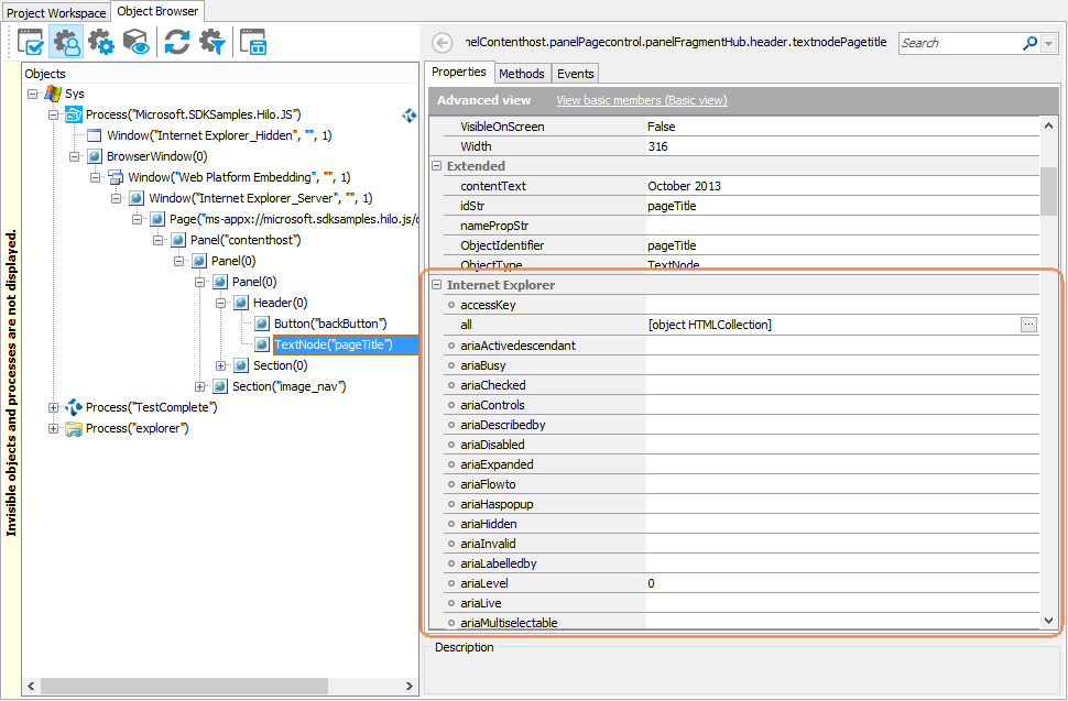 Native Properties of a JavaScript Windows Store Application Object Native Properties of a JavaScript Windows Store Application Object