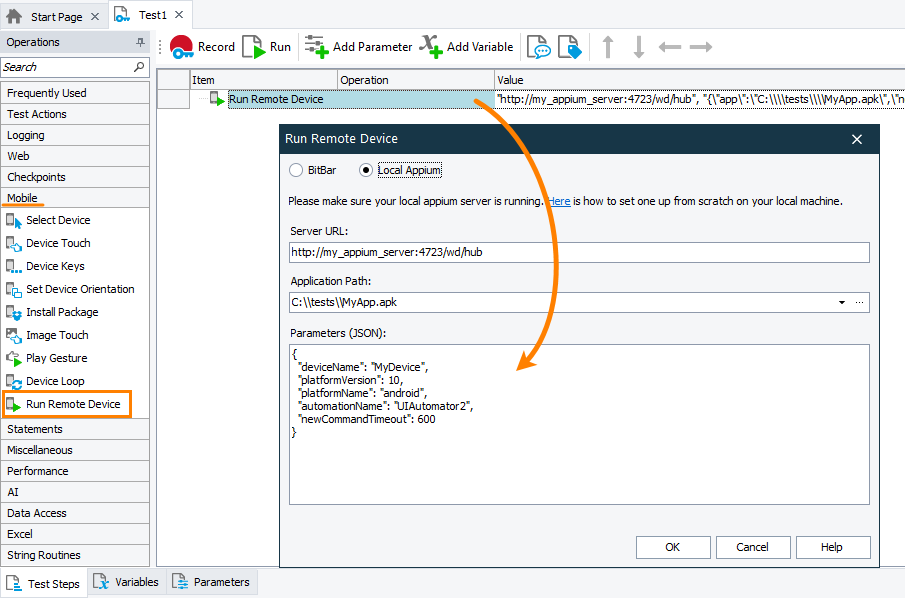 Connecting to an Appium automated testing session from a keyword test Connecting to an Appium automated testing session from a keyword test