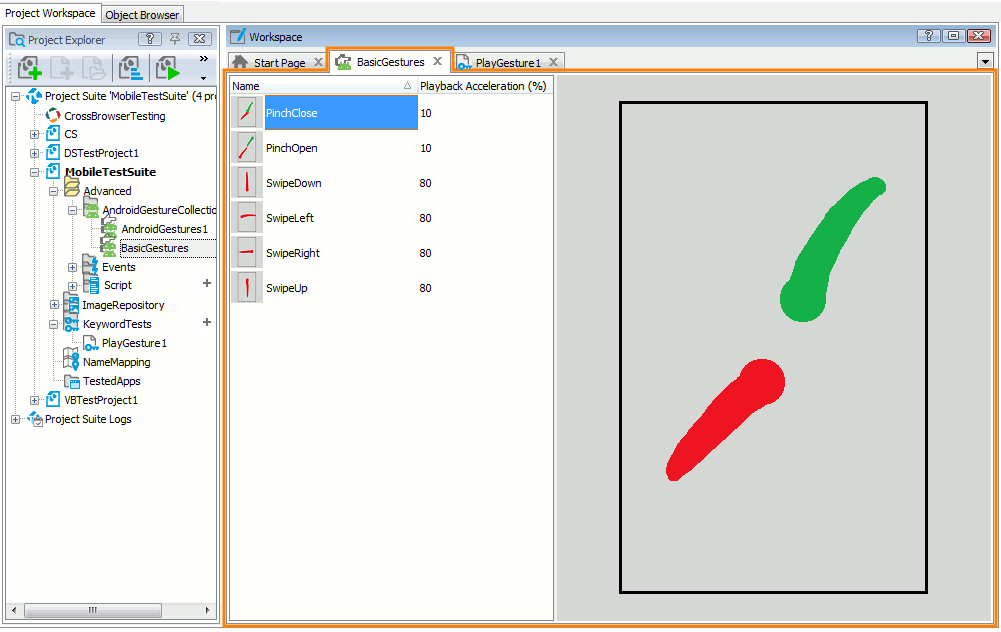 Gestures Editor Gestures Editor