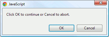 A confirmation box in Chrome A confirmation box in Chrome