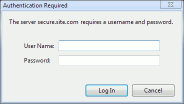The login dialog in Chrome The login dialog in Chrome