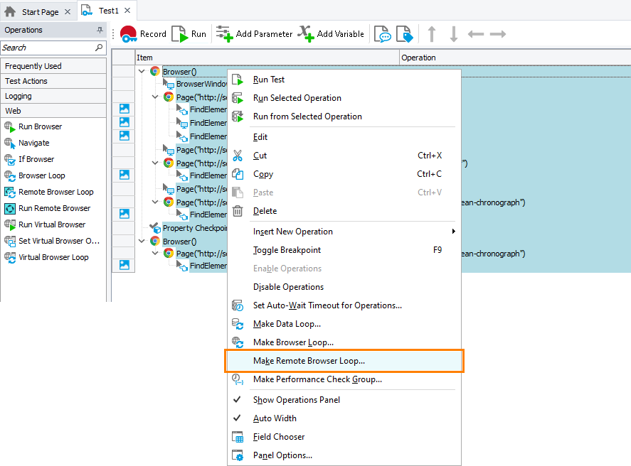 Making a remote browser loop Making a remote browser loop