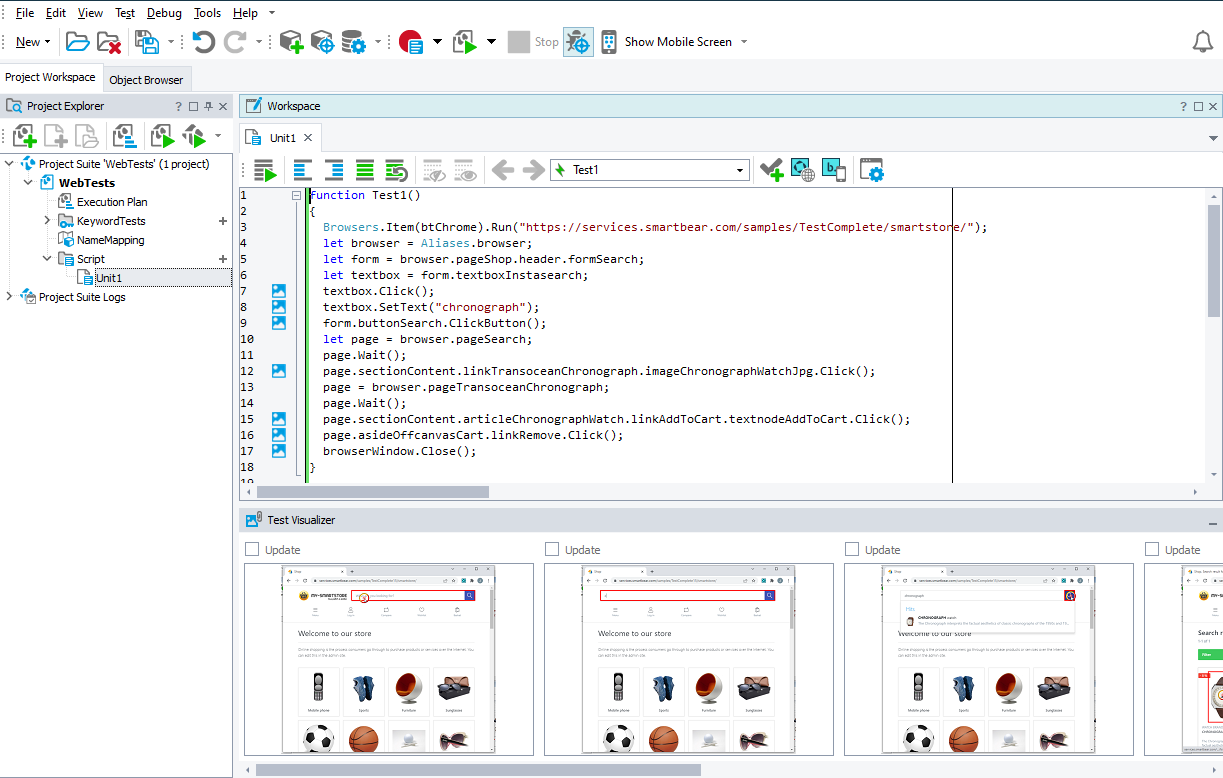 Recorded cross-platform web test Recorded cross-platform web test