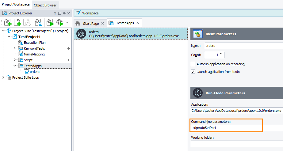 Testing Electron applications in TestComplete: Specify the -cdpAutoSetPort command-line parameter Testing Electron applications in TestComplete: Specify the -cdpAutoSetPort command-line parameter