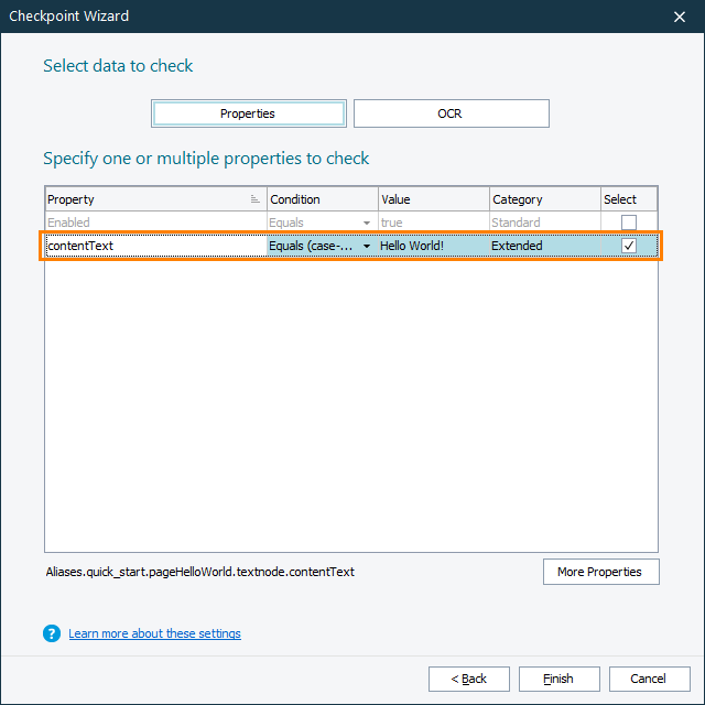 Testing Electron applications tutorial: Select the property to check Testing Electron applications tutorial: Select the property to check