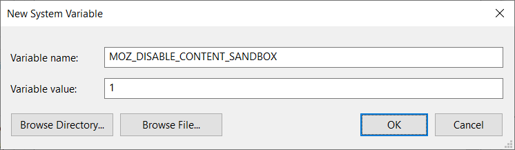 New system variable New system variable
