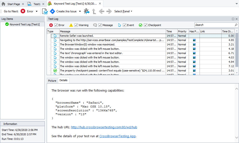 Safari test results Safari test results