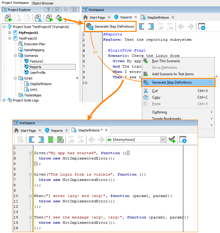 Generated script functions Generated script functions