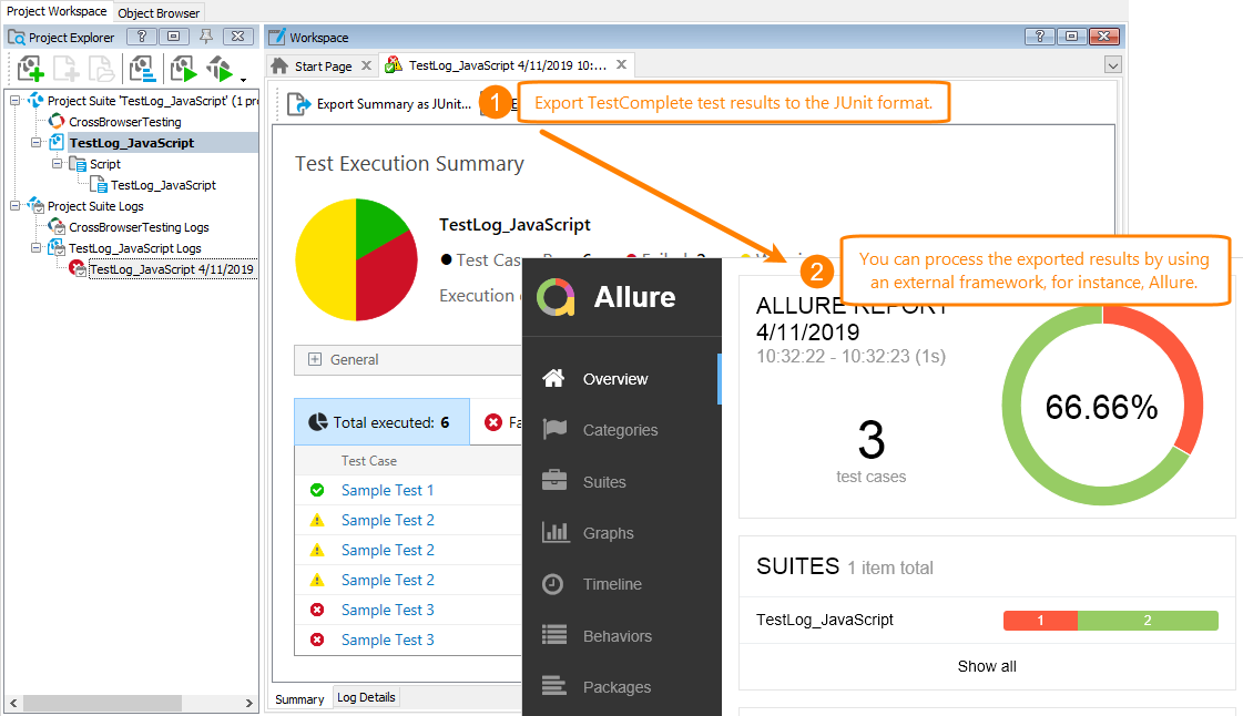 Exporting a Summary report to Allure What's new in TestComplete 14.10: Exporting a Summary report to Allure