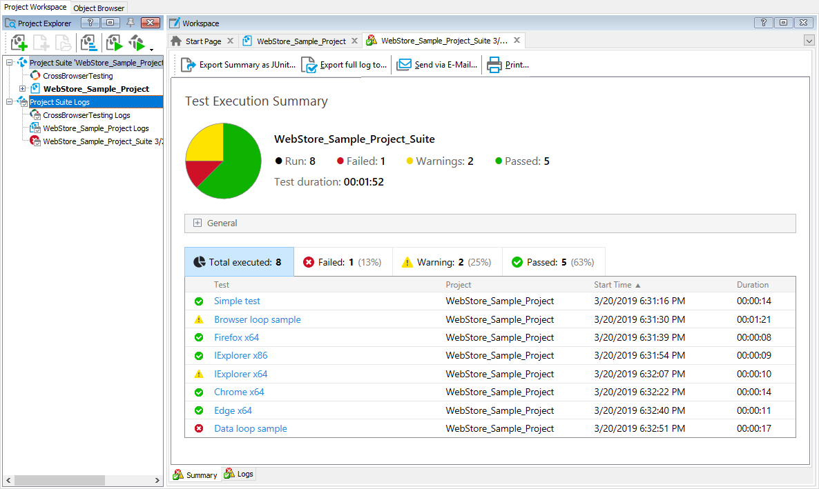 Summary report What's new in TestComplete 14.10: Summary report