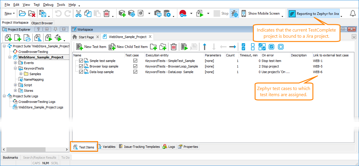 Assigning TestComplete tests to Zephyr test cases in Jira What's new in TestComplete 14.10: Assing TestComplete tests to Zephyr test cases in Jira